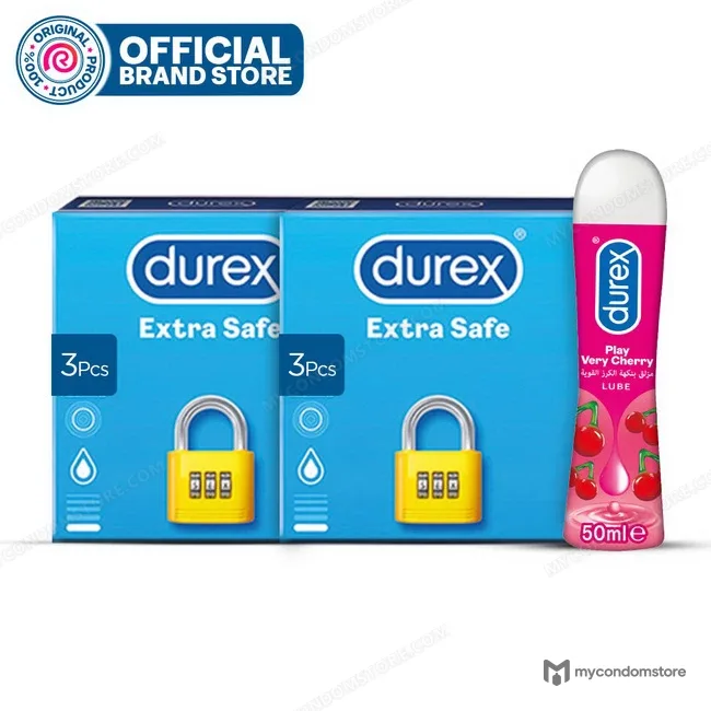 Bundle Pack Durex Extra Safe Condoms & Very Cherry Lube 50ml