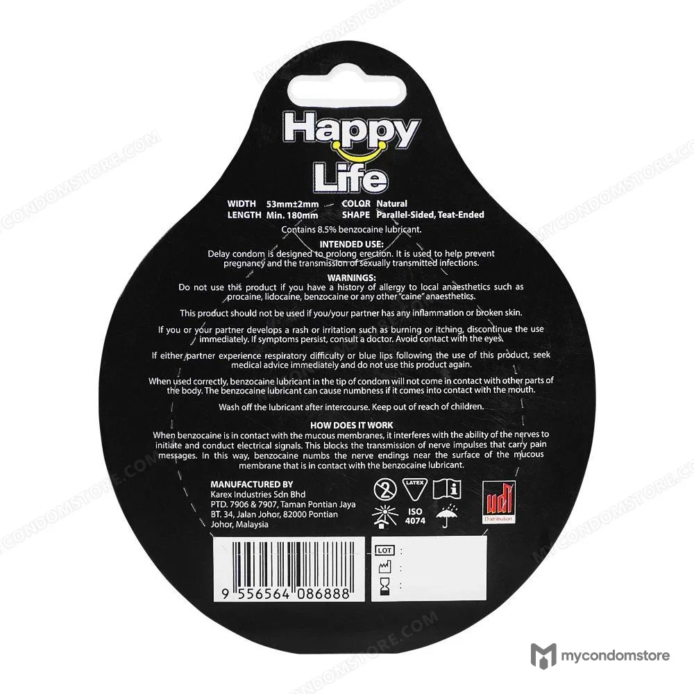 Delay Condoms – Happy Life Intense Brand - Happy Life delay & timing condoms - photo 2