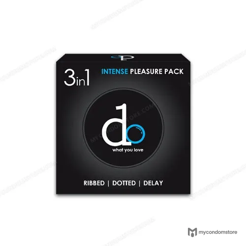 DO 3-in-1 Ribbed, Dotted & Delay Condoms