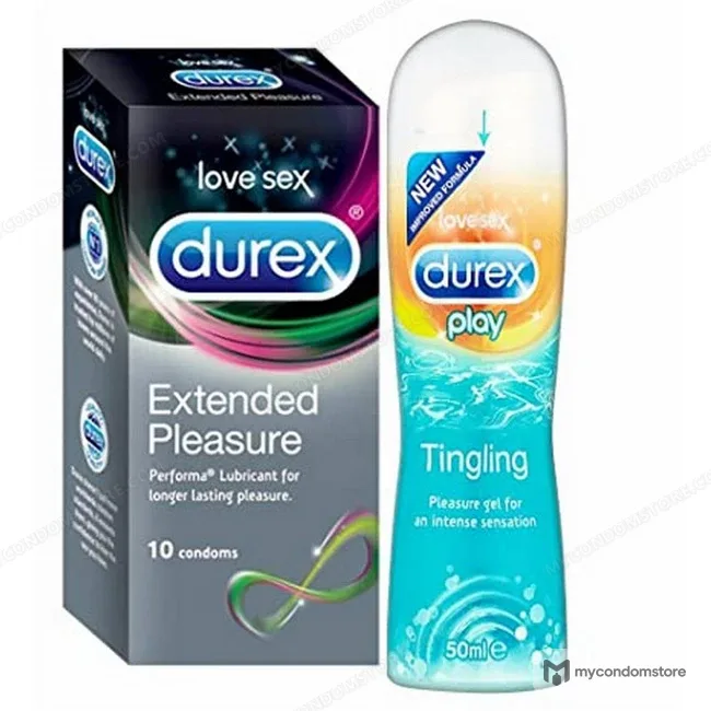 Durex Extended Pleasure Extra Time Condoms & Tingle Gel