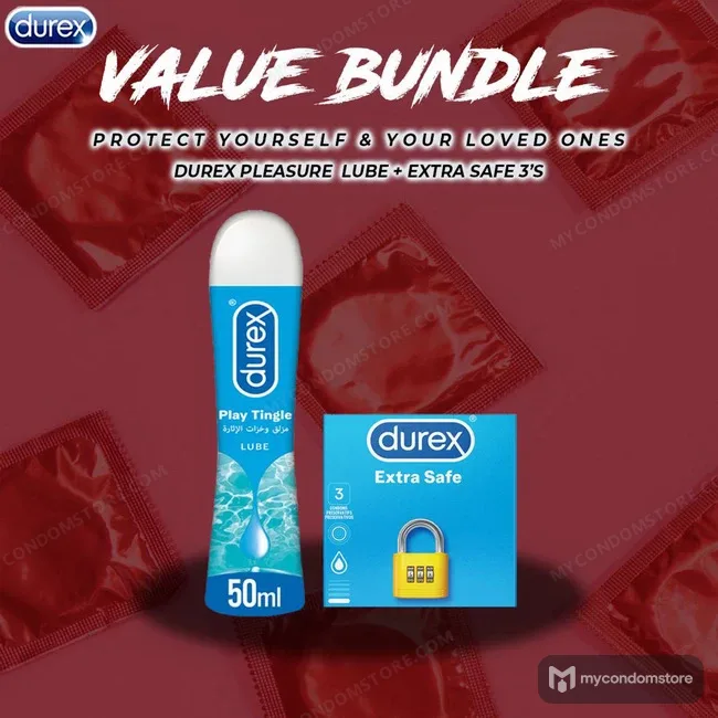 Durex Pack of 2 – Extra Safe Condoms & Durex Play Tingle Lube