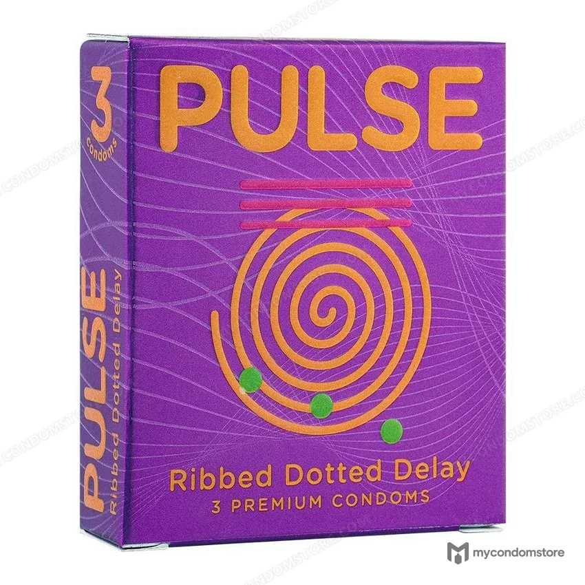 Pulse Ribbed Dotted Delay Premium Condoms – 3’s Pack