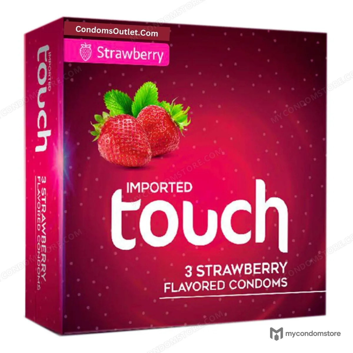 Touch Strawberry Flavored Condoms (3 Pack) – Sweet & Romantic