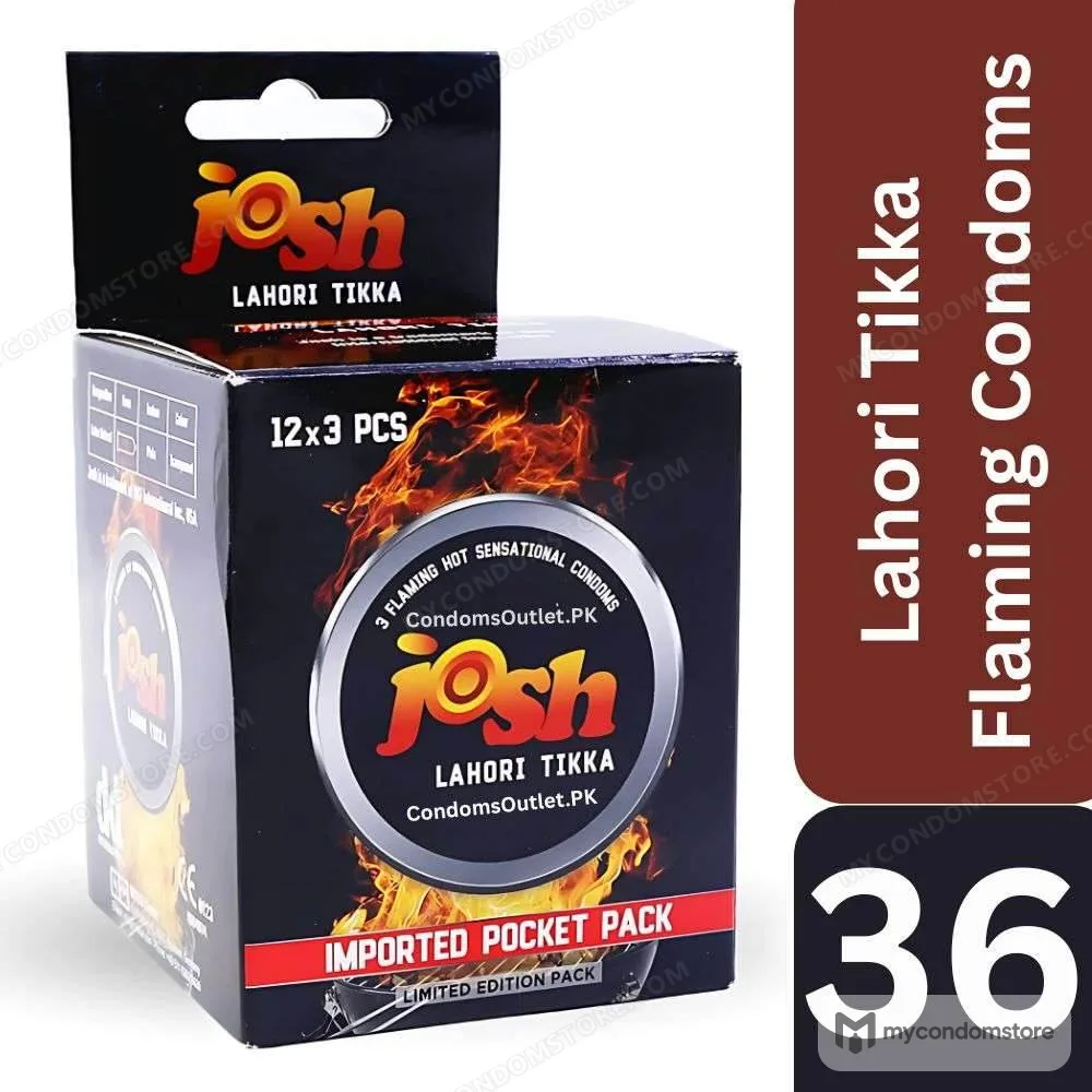 Josh Lahori Tikka Condoms - 36 Pack - Unique Warming Sensation