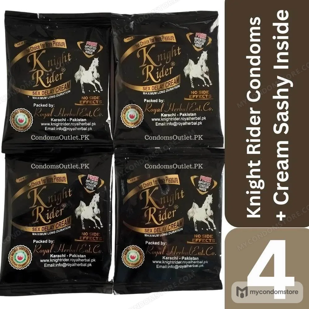 Knight Rider Condom & Delay Cream (4 Pack) – Endurance & Timing Bundle