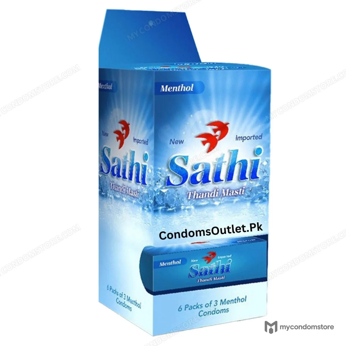 Sathi Menthol Condoms (18 Pack) – Refreshing Cooling Effect