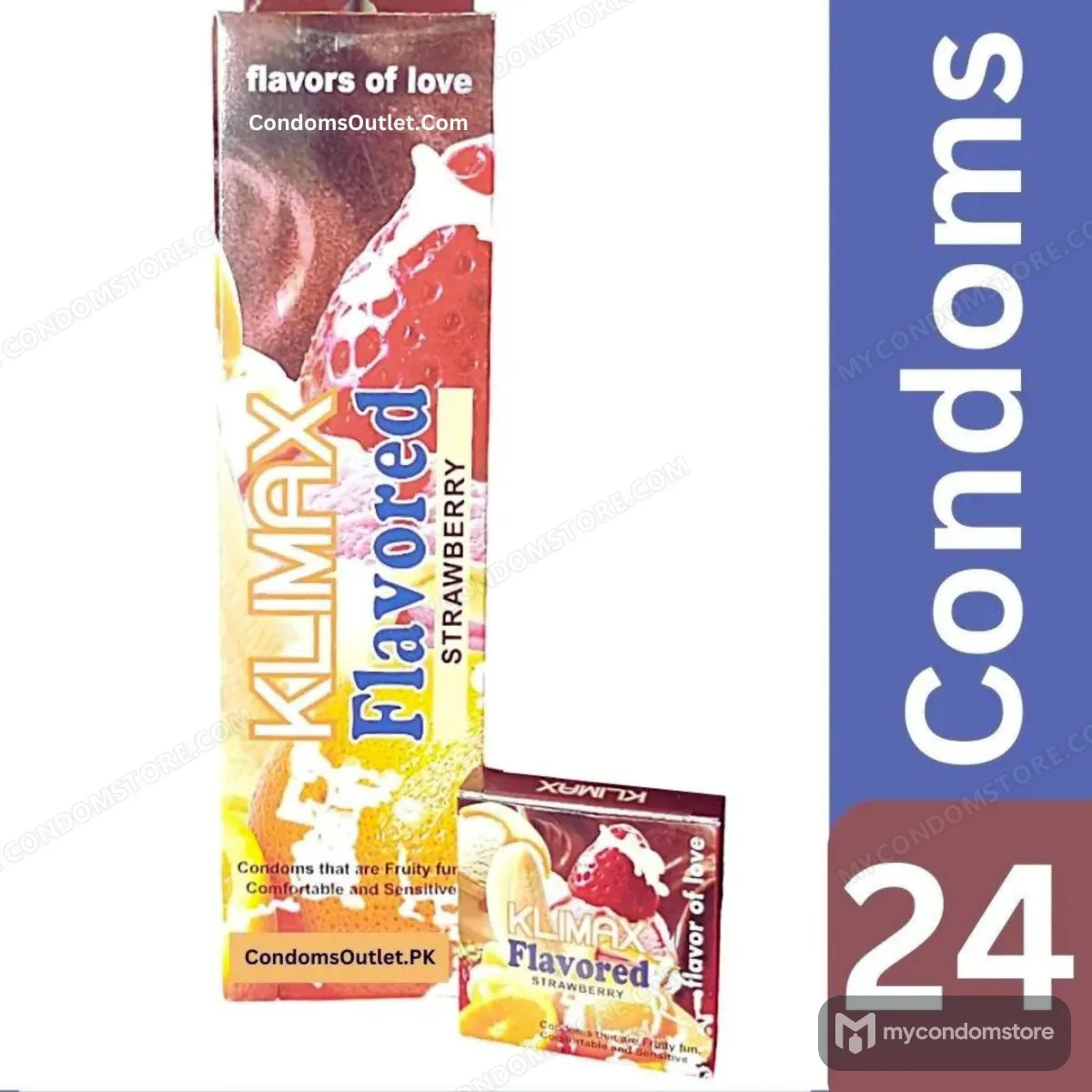 Klimax Strawberry Flavored Condoms (24 Pack) – Sweet Romance