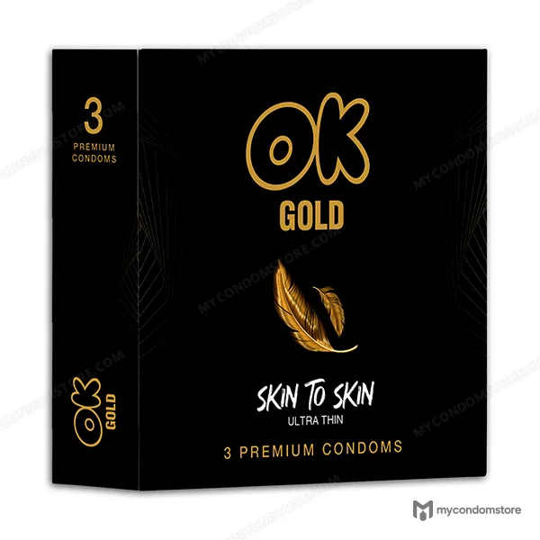 Ok Gold Skin To Skin Condom (1 Box = 3 Pcs)