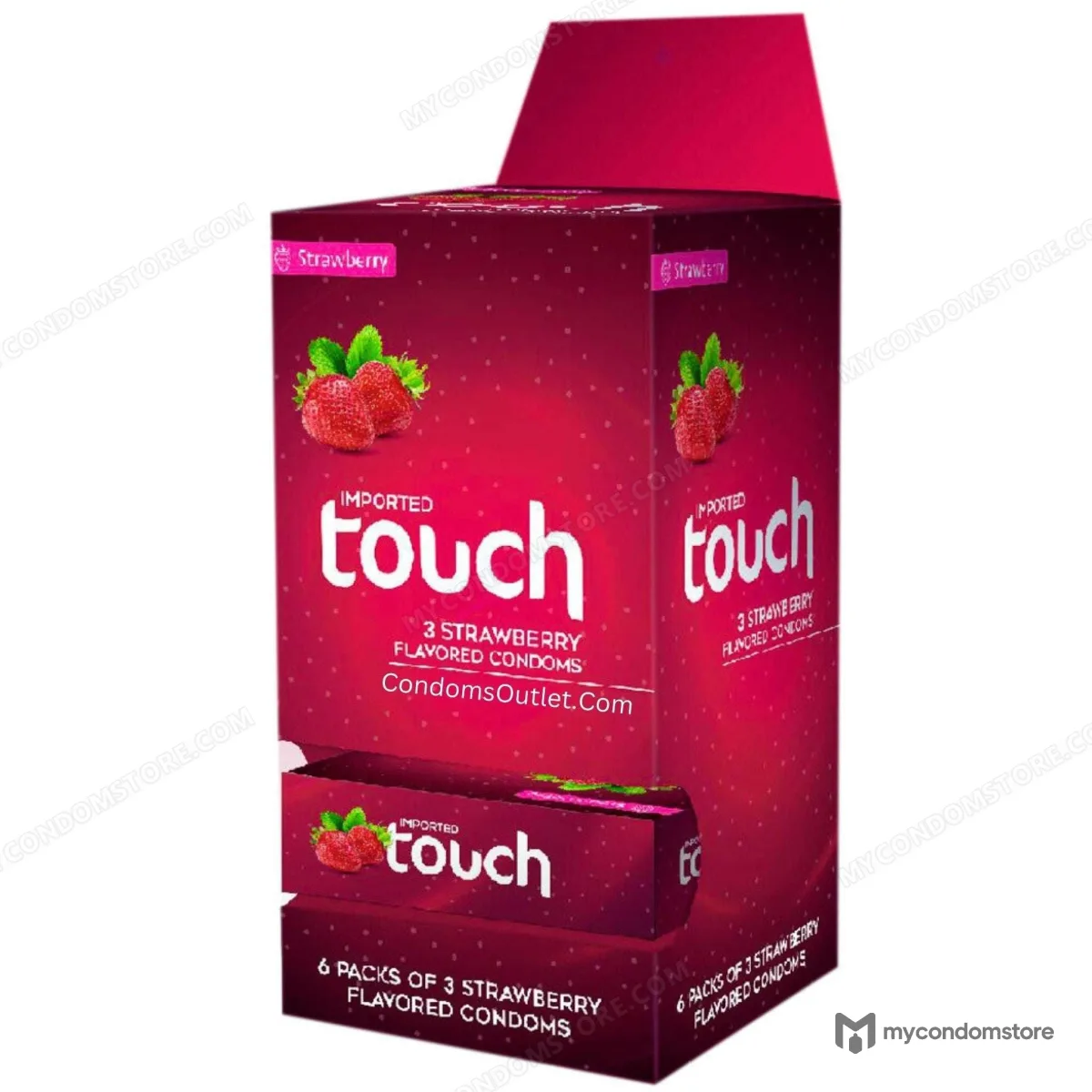 Touch Strawberry Flavored Condoms (18 Pack) – Sweet Romance Bulk