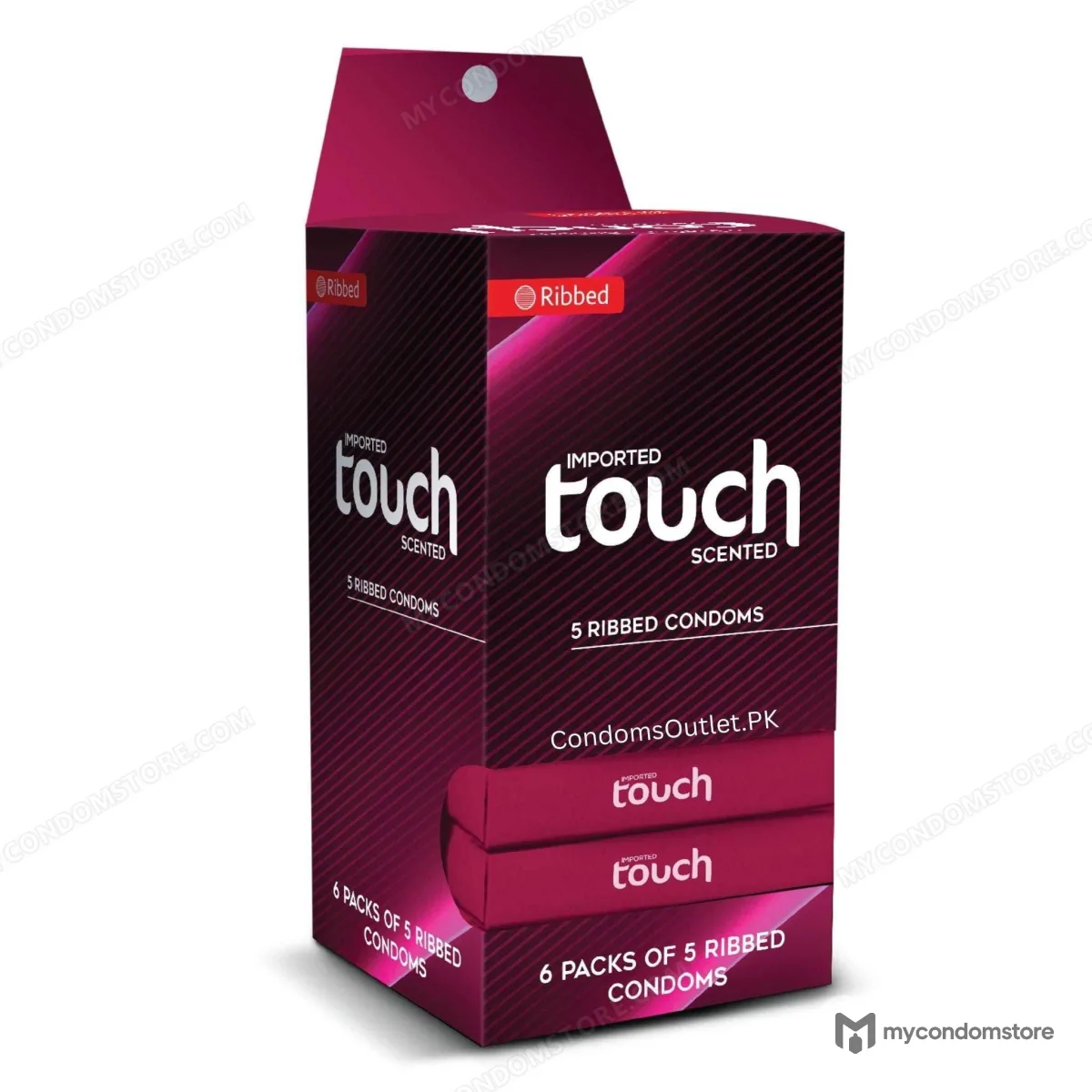 Touch Ribbed Condoms - 30 Pack - Jasmine Scented Mega Saver