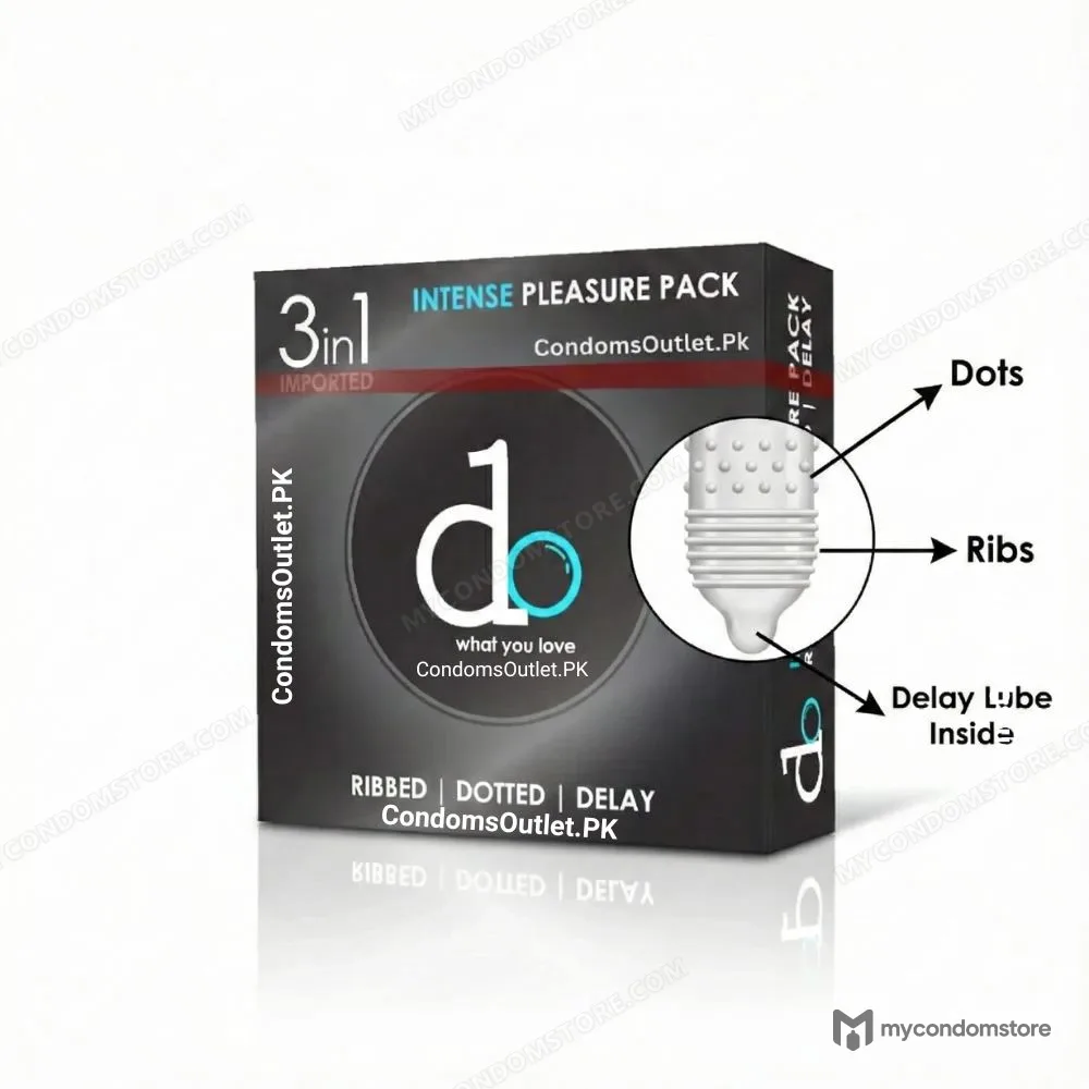 Do 3-in-1 Condoms (3 Pack) – Delay, Dotted & Ribbed