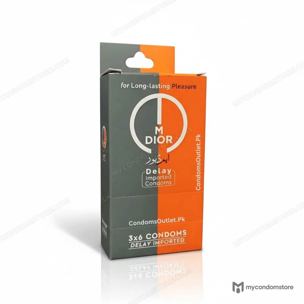 MDior Delay Condoms - 18 Pack Dispenser - Premium Long Lasting Performance
