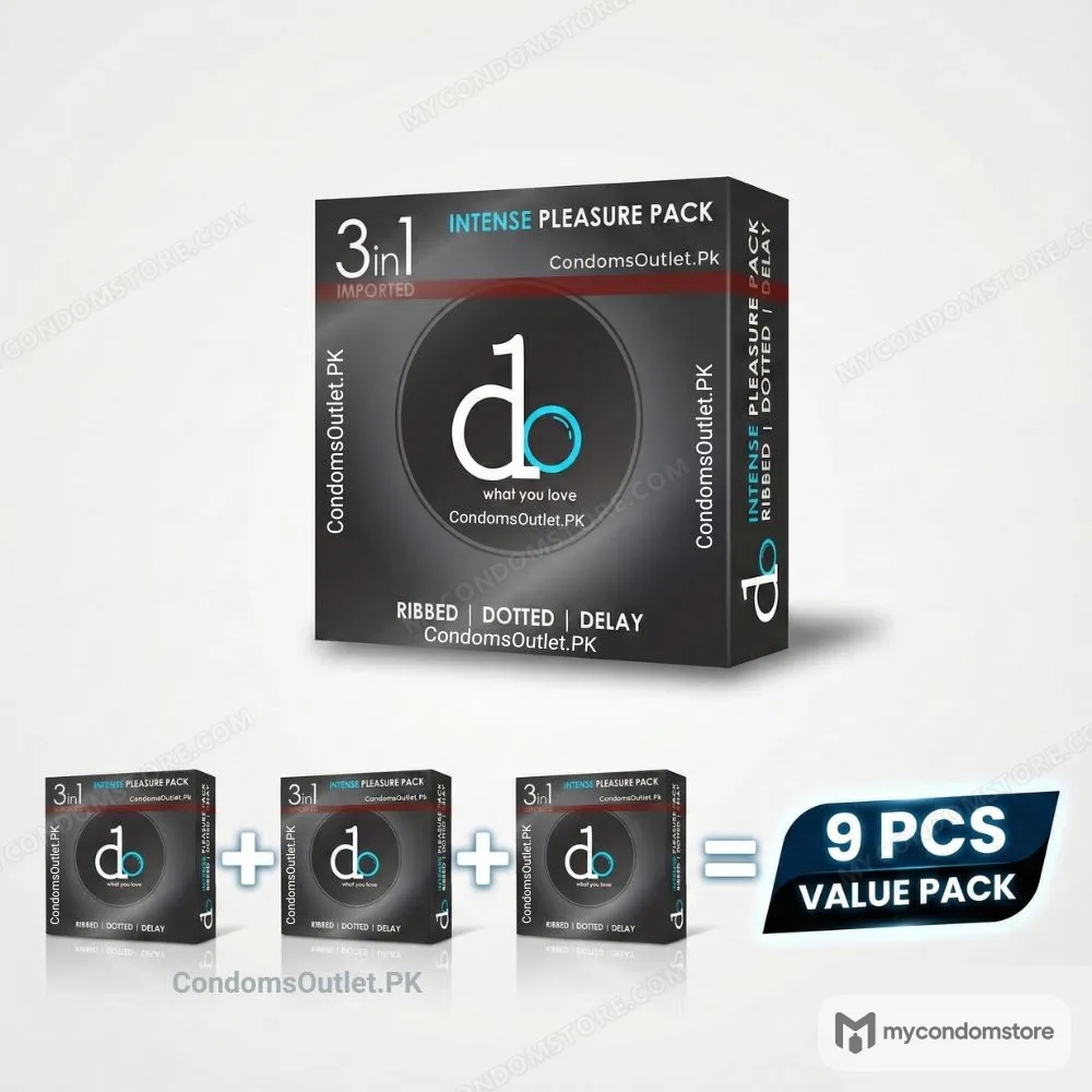 Do 3-in-1 Condoms (Pack of 9) – Ribbed, Dotted & Delay